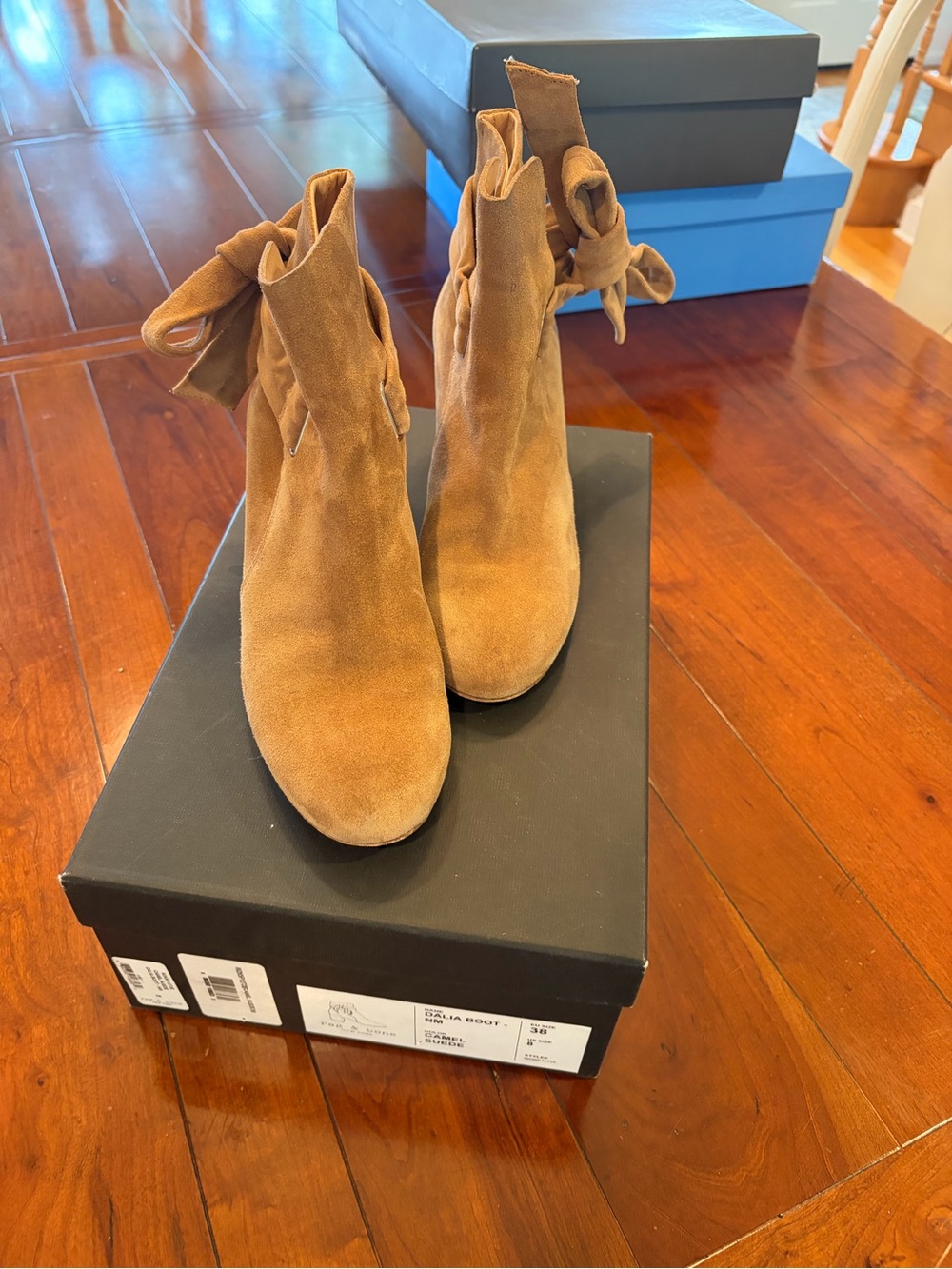 rag & bone Tan Suede Ankle Boots with Side Bow